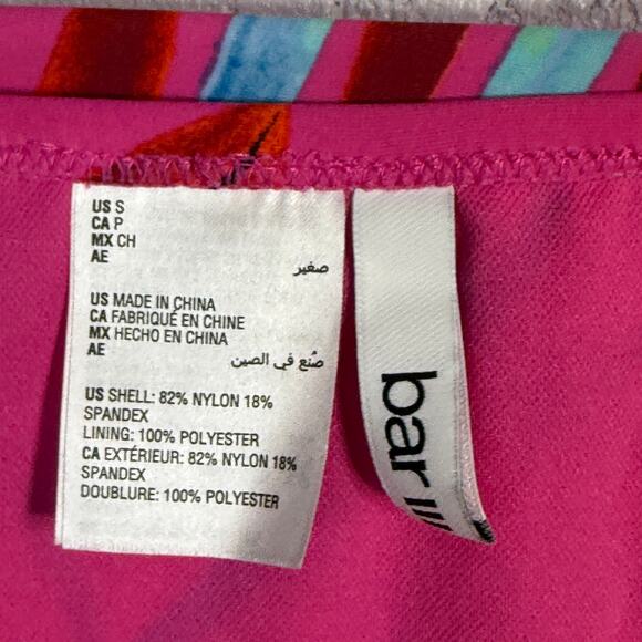 Bar III Womens High-Waist tropical  Printed Swim Bottom pink small MSRP $48 - Picture 7 of 7